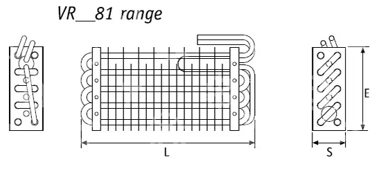 výparník statický Rivacold, VR9081, 8 trubek, 75x175x900